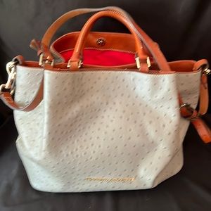 Dooney and Bourke ostrich shoulders with matching wallet